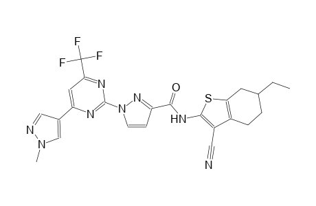 N-(3-cyano-6-ethyl-4,5,6,7-tetrahydro-1-benzothien-2-yl)-1-[4-(1-methyl-1H-pyrazol-4-yl)-6-(trifluoromethyl)-2-pyrimidinyl]-1H-pyrazole-3-carboxamide