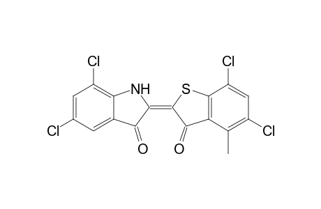 3H-Indol-3-one, 5,7-dichloro-2-(5,7-dichloro-4-methyl-3-oxobenzo[b]thien-2(3H)-ylidene)-1,2-dihydro-