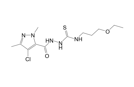 2-[(4-chloro-1,3-dimethyl-1H-pyrazol-5-yl)carbonyl]-N-(3-ethoxypropyl)hydrazinecarbothioamide