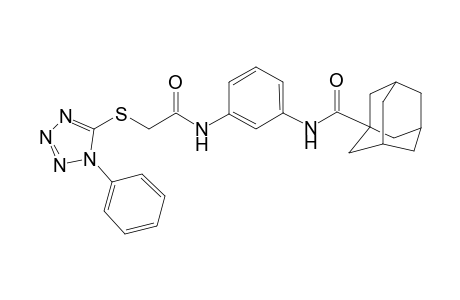 N-[3-[2-[(1-phenyl-1,2,3,4-tetrazol-5-yl)sulfanyl]ethanoylamino]phenyl]adamantane-1-carboxamide