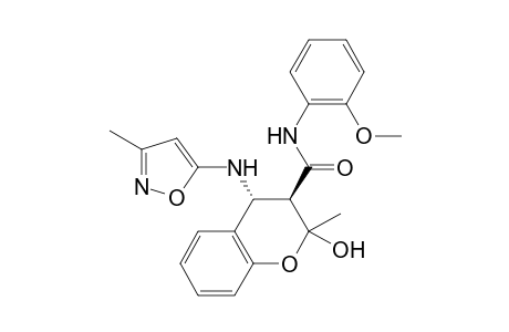 (3R,4R)-2-Hydroxy-N-(2-methoxyphenyl)-2-methyl-4-(3-methylisoxazol-5-ylamino)-3,4-dihydro-2H-chromene-3-carboxamide