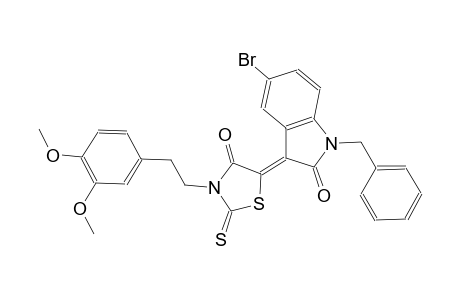 (3Z)-1-benzyl-5-bromo-3-{3-[2-(3,4-dimethoxyphenyl)ethyl]-4-oxo-2-thioxo-1,3-thiazolidin-5-ylidene}-1,3-dihydro-2H-indol-2-one