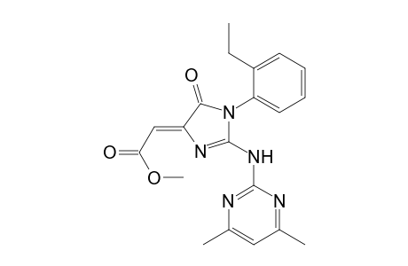 (2Z)-2-[2-[(4,6-dimethyl-2-pyrimidinyl)amino]-1-(2-ethylphenyl)-5-oxo-4-imidazolylidene]acetic acid methyl ester