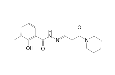 benzoic acid, 2-hydroxy-3-methyl-, 2-[(E)-1-methyl-3-oxo-3-(1-piperidinyl)propylidene]hydrazide