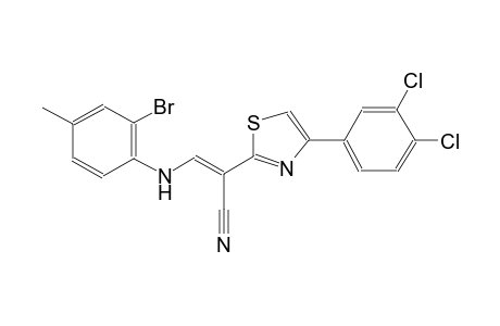 (2E)-3-(2-bromo-4-methylanilino)-2-[4-(3,4-dichlorophenyl)-1,3-thiazol-2-yl]-2-propenenitrile