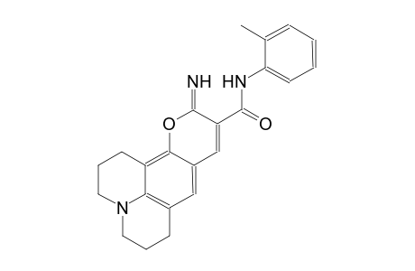 1H,5H,11H-[1]benzopyrano[6,7,8-ij]quinolizine-10-carboxamide, 2,3,6,7-tetrahydro-11-imino-N-(2-methylphenyl)-