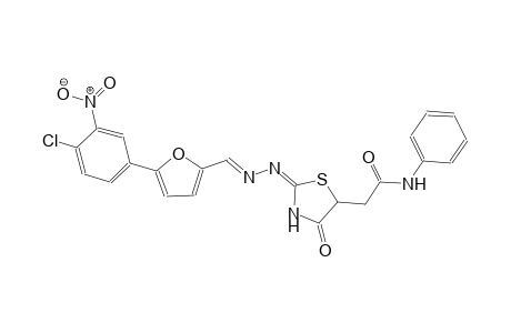 2-[(2E)-2-((2E)-2-{[5-(4-chloro-3-nitrophenyl)-2-furyl]methylene}hydrazono)-4-oxo-1,3-thiazolidin-5-yl]-N-phenylacetamide