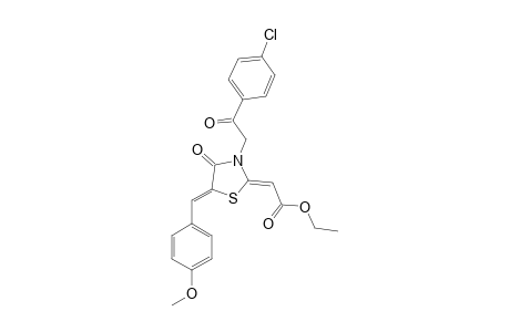ETHYL-{3-[2-(4-CHLOROPHENYL)-2-OXOETHYL]-5-(4-METHOXYPHENYL)-METHYLIDENE-4-OXOTHIAZOLIDIN-2-YLIDENE}-ACETATE