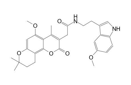 N-(2-(5-methoxy-1H-indol-3-yl)ethyl)-2-(5-methoxy-4,8,8-trimethyl-2-oxo-2,8,9,10-tetrahydropyrano[2,3-f]chromen-3-yl)acetamide