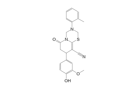 2H,6H-pyrido[2,1-b][1,3,5]thiadiazine-9-carbonitrile, 3,4,7,8-tetrahydro-8-(4-hydroxy-3-methoxyphenyl)-3-(2-methylphenyl)-6-oxo-