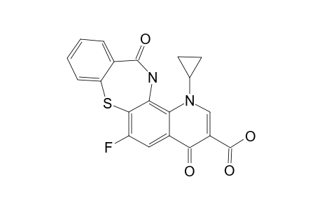 1-CYCLOPROPYL-6-FLUORO-4,12-DIOXO-1,4,12,13-TETRAHYDROQUINO-[7,8-B]-BENZOTHIAZEPINE-3-CARBOXYLIC-ACID