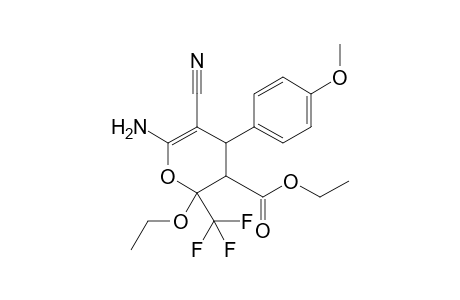 Ethyl 6-amino-5-cyano-2-ethoxy-4-(4-methoxyphenyl)-2-trifluoromethyl-3,4-dihydro-2H-pyran-3-carboxylate