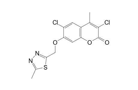2H-1-Benzopyran-2-one, 3,6-dichloro-4-methyl-7-[(5-methyl-1,3,4-thiadiazol-2-yl)methoxy]-