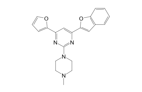 2-(N-Methylpiperazino)-4-(2'-benzo[b]furanyl]-6-(2"-furanyl)-pyrimidine
