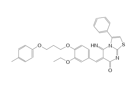 (6E)-6-{3-ethoxy-4-[3-(4-methylphenoxy)propoxy]benzylidene}-5-imino-3-phenyl-5,6-dihydro-7H-[1,3]thiazolo[3,2-a]pyrimidin-7-one