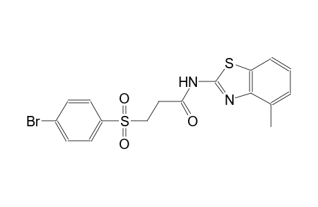3-[(4-bromophenyl)sulfonyl]-N-(4-methyl-1,3-benzothiazol-2-yl)propanamide