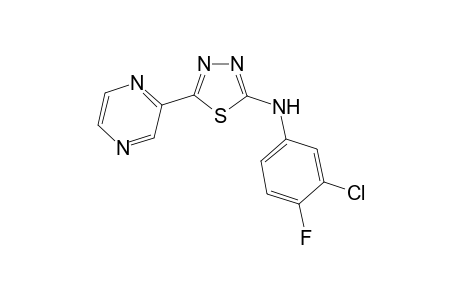 N-(3-chloro-4-fluorophenyl)-5-(pyrazin-2-yl)-1,3,4-thiadiazol-2-amine