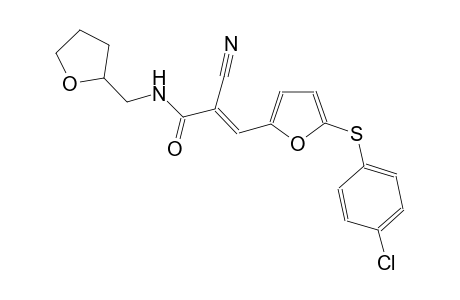 (2E)-3-{5-[(4-chlorophenyl)sulfanyl]-2-furyl}-2-cyano-N-(tetrahydro-2-furanylmethyl)-2-propenamide