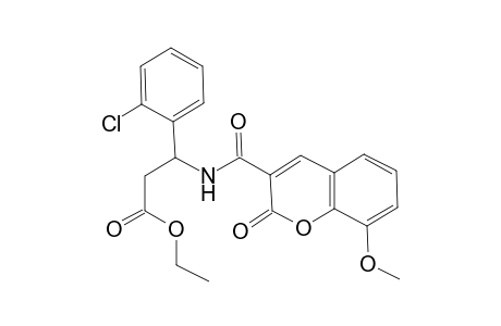 3-(2-Chlorophenyl)-3-[(2-keto-8-methoxy-chromene-3-carbonyl)amino]propionic acid ethyl ester