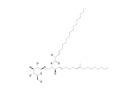 GLUCOSYLCERAMIDE;(3'E,4E)-1-(BETA-D-GLUCOPYRANOSYLOXY)-3-HYDROXY-2-[(2-HYDROXYOCTADECANOYLOXY)-AMINO]-10-METHYL-3',4,9-OCTADECATRIENE;REFERE