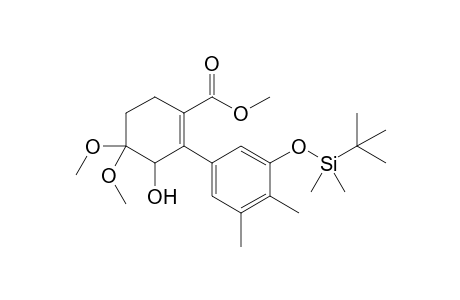 Methyl 2-(3-tert-butyldimethylsilyloxy-4,5-dimethylphenyl)-3-hydroxy-4,4-dimethoxy-1-cyclohexene-1-carboxylate