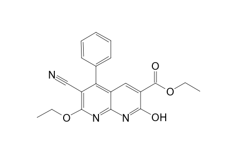 3-Cyano-2-ethoxy-7-hydroxy-6-ethoxtcarbonyl-4-phenyl-1,8-naphthyridine
