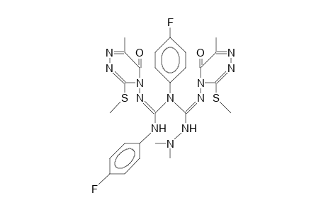 1,3-Bis(4-fluoro-phenyl)-5-dimethylamino-2,4-bis(6-methyl-3-methylthio-5-oxo-4,5-dihydro-1,2,4-triazin-4-yl)-biguanide