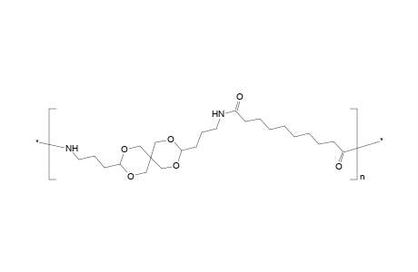 Spiropolyamide from 3,9-bis(3-aminopropyl)-2,4,8,10-tetraoxaspiro[5.5]undecane and sebacoyl chloride