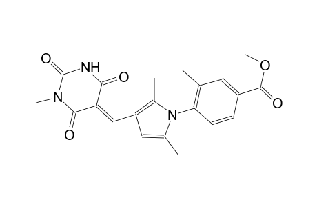 methyl 4-{2,5-dimethyl-3-[(E)-(1-methyl-2,4,6-trioxotetrahydro-5(2H)-pyrimidinylidene)methyl]-1H-pyrrol-1-yl}-3-methylbenzoate