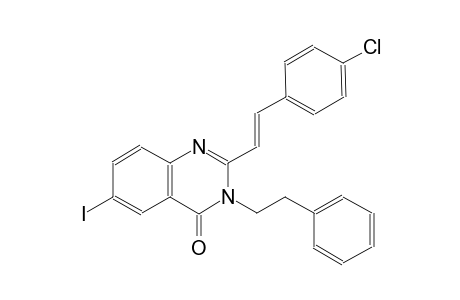 2-[(E)-2-(4-chlorophenyl)ethenyl]-6-iodo-3-(2-phenylethyl)-4(3H)-quinazolinone