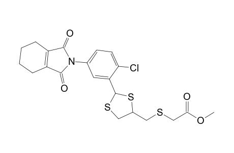 Acetic acid, [[[2-[2-chloro-5-(1,3,4,5,6,7-hexahydro-1,3-dioxo-2H-isoindol-2-yl)phenyl]-1,3-dithiolan-4-yl]methyl]thio]-, methyl ester