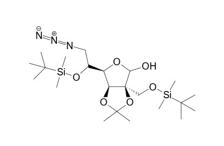 6-Azido-5-O-(tert-butyldimethyl)silyl-2-C-(tert-butyldimethyl)-silyloxymethyl-6-deoxy-2,3-O-isopropylidene-D-mannofuranose