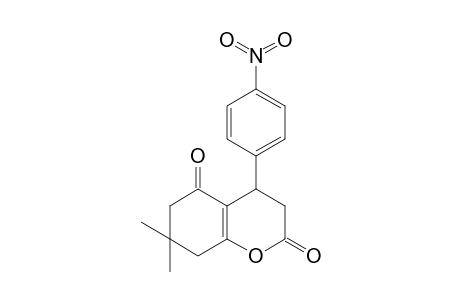 2H-1-Benzopyran-2,5(3H)-dione, 4,6,7,8-tetrahydro-7,7-dimethyl-4-(4-nitrophenyl)-