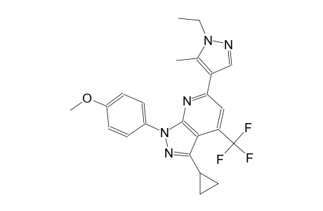 1H-pyrazolo[3,4-b]pyridine, 3-cyclopropyl-6-(1-ethyl-5-methyl-1H-pyrazol-4-yl)-1-(4-methoxyphenyl)-4-(trifluoromethyl)-