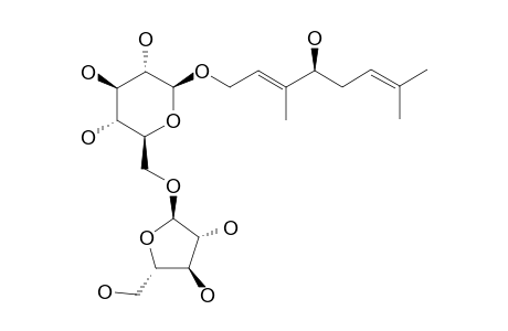 ROSIRIDOSIDE-B;(-)-ROSIRIDOL-1-O-ALPHA-L-ARABINOFURANOSYL-(1->6)-BETA-D-GLUCOPYRANOSIDE