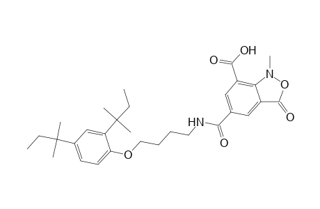 2,1-Benzisoxazole-7-carboxylic acid, 5-[[[4-[2,4-bis(1,1-dimethylpropyl)phenoxy]butyl]amino]carbonyl]-1,3-dihydro-1-methyl-3-oxo-