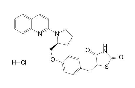 5-[4-[[1-(Quinolin-2-yl)-(2S)-pyrrolildin-2-yl]methoxy]phenylmethyl]thiazolidin-2,4-dione hydrochloride