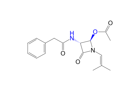 trans-N-[2-hydroxy-1-(2-methyl-1-propenyl)-4-oxo-3-azetidinyl]-2-phenylacetamide, acetate(ester)