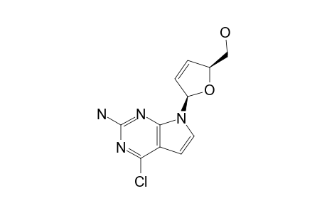 2-AMINO-4-CHLORO-7-(2,3-DIDEOXY-BETA-D-GLYCERO-PENT-2-ENOFURANOSYL)-7H-PYRROLO-[2,3-D]-PYRIMIDINE