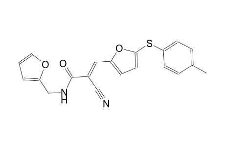 (2E)-2-cyano-N-(2-furylmethyl)-3-{5-[(4-methylphenyl)sulfanyl]-2-furyl}-2-propenamide