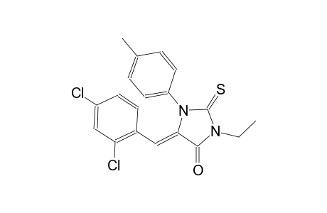(5Z)-5-(2,4-dichlorobenzylidene)-3-ethyl-1-(4-methylphenyl)-2-thioxo-4-imidazolidinone