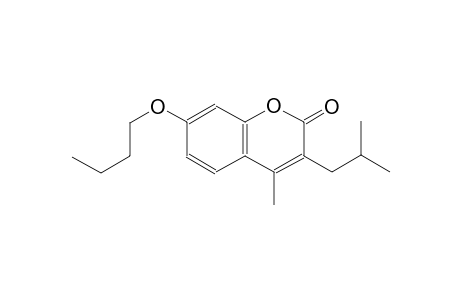 2H-1-benzopyran-2-one, 7-butoxy-4-methyl-3-(2-methylpropyl)-