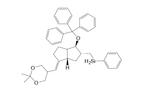 (5E,1R*,2R*,4S*,8R*)-5-[(5'-(2',2'-Dimethyl-1',3'-dioxanyl)methylene]-2-[(phenylsilyl)methyl]-1-[(triphenylmethyl)oxy]bicyclo[3.3.0]octane