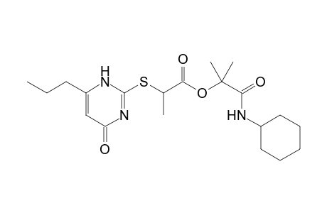 1-(Cyclohexylamino)-2-methyl-1-oxopropan-2-yl 2-([4-oxo-6-propyl-1,4-dihydropyrimidin-2-yl]thio)propanoate