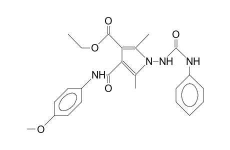 3-Ethoxycarbonyl-4-(4-methoxy-phenyl)carbamoyl-2,5-dimethyl-1-(N'-phenyl-ureido)-pyrrole