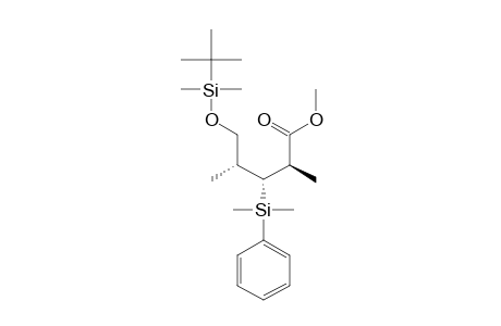 METHYL_(2R*,3S*,4R*)-5-TERT.-BUTYLDIMETHYLSILYLOXY)-2,4-DIMETHYL-3-DIMETHYL-(PHENYL)-SILYLPENTANOATE
