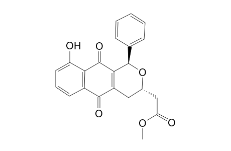 2-[(1R,3S)-9-hydroxy-5,10-diketo-1-phenyl-3,4-dihydro-1H-benz[g]isochromen-3-yl]acetic acid methyl ester