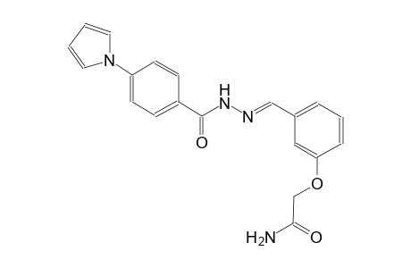 2-[3-((E)-{[4-(1H-pyrrol-1-yl)benzoyl]hydrazono}methyl)phenoxy]acetamide