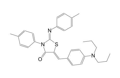 (2Z,5Z)-5-[4-(dipropylamino)benzylidene]-3-(4-methylphenyl)-2-[(4-methylphenyl)imino]-1,3-thiazolidin-4-one