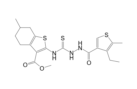 methyl 2-[({2-[(4-ethyl-5-methyl-3-thienyl)carbonyl]hydrazino}carbothioyl)amino]-6-methyl-4,5,6,7-tetrahydro-1-benzothiophene-3-carboxylate